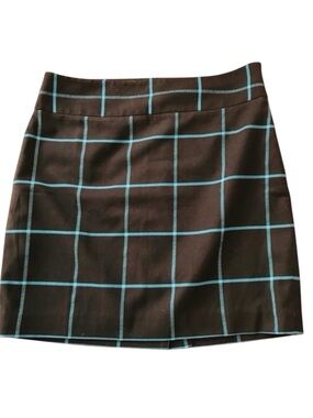 Ann Taylor Loft Skirt Mini Black Size 4 Stripe Blue